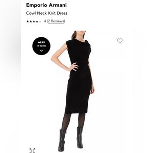 🇮🇹 Emporio Armani Velvet Cowl-neck Dress